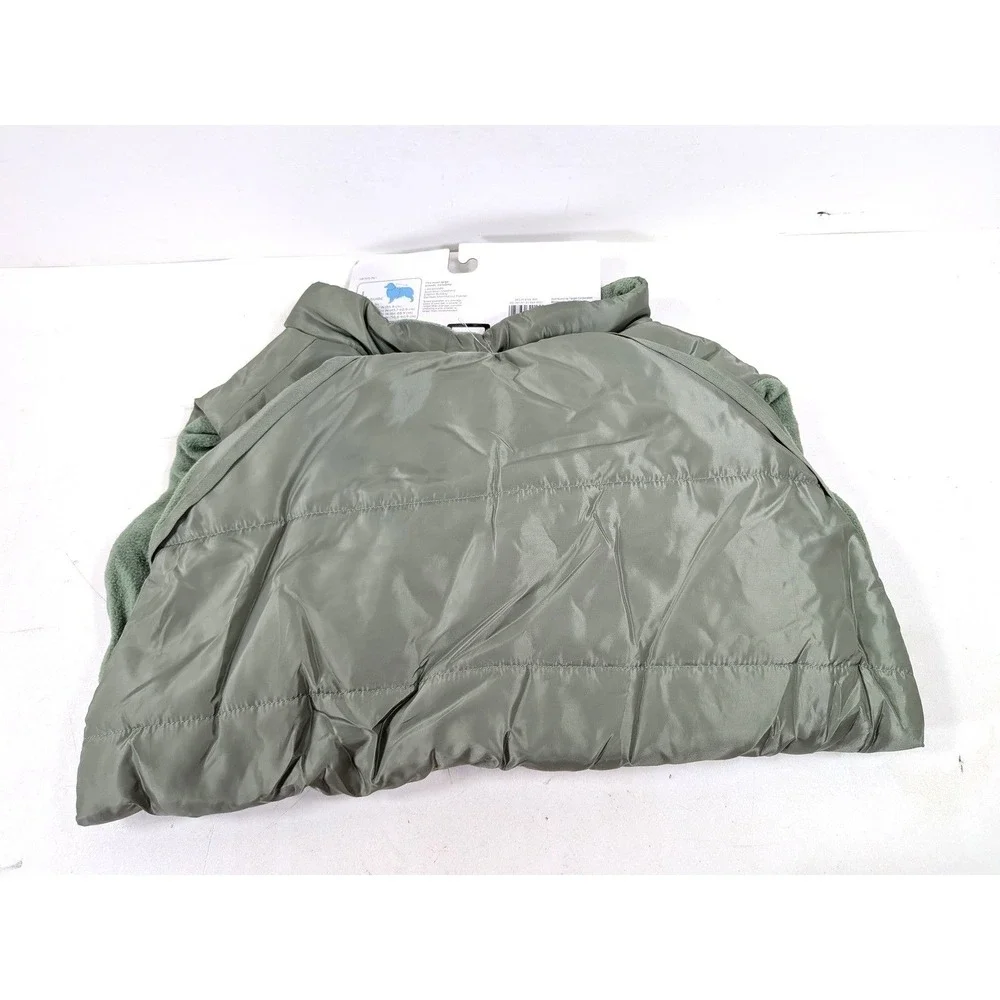 Boots & Barkley Large Puffer Jacket Pet Apparel Sage Green Fleece Lined Dog Coat